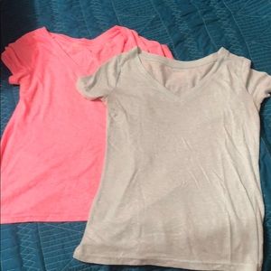 Two mossimo vneck t shirts.